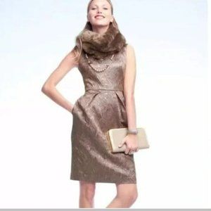 Banana Republic Metallic Brocade Sheath Dress Size 4